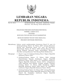 LEMBARAN NEGARA REPUBLIK INDONESIA No.10, 2012 PEMERINTAHAN