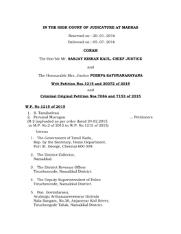 Minutes of the Meeting of the Hon'ble Judges