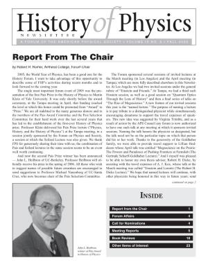 Report from the Chair by Robert H