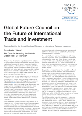 Global Future Council on the Future of International Trade and Investment