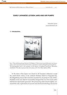 Early Japanese Leyden Jars and Air Pumps