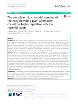 The Complete Mitochondrial Genome of the Early Flowering Plant