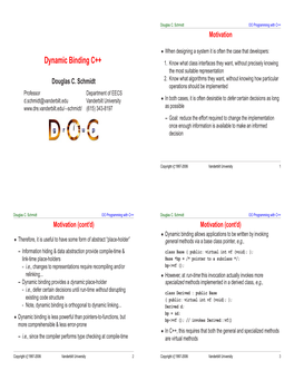 Dynamic Binding C++ 1