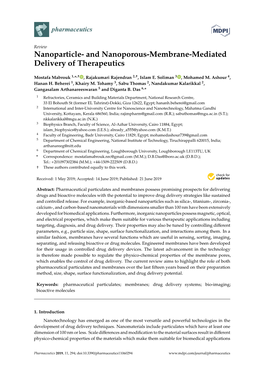 Nanoparticle- and Nanoporous-Membrane-Mediated Delivery of Therapeutics