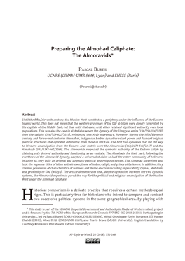 Preparing the Almohad Caliphate: the Almoravids*