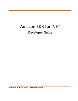 Amazon SDK for .NET Developer Guide