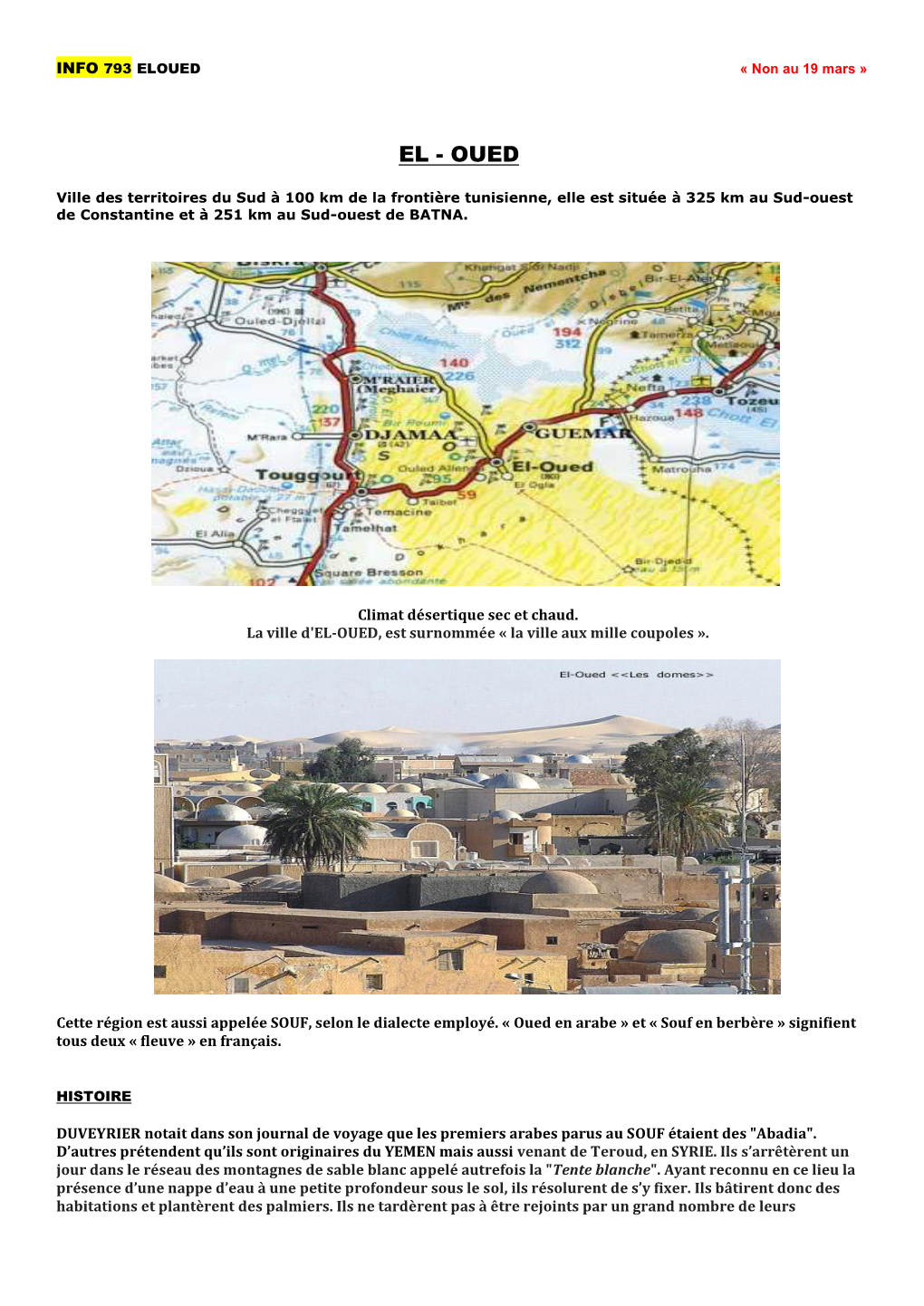 ELOUED « Non Au 19 Mars »