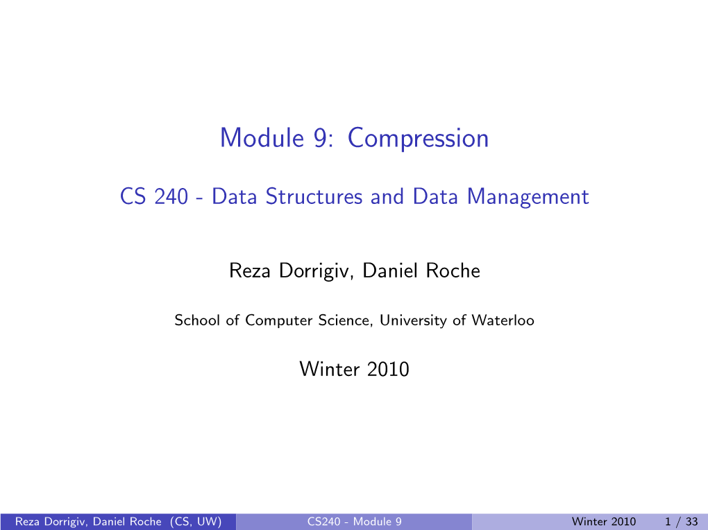 Module 9: Compression