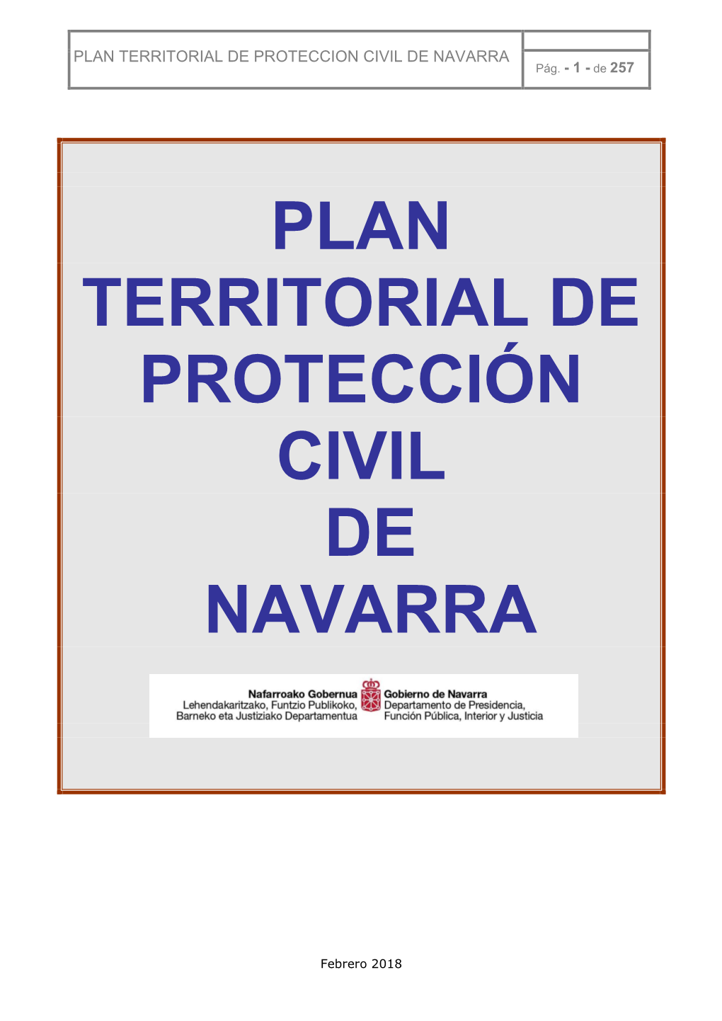 Plan Territorial De Protección Civil De Navarra (PLATENA)