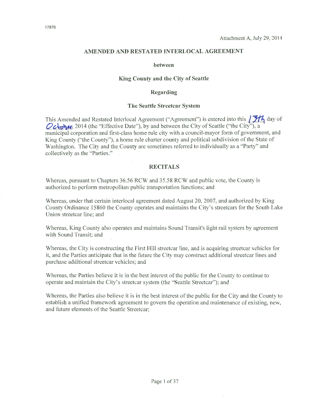 Amended and Restated Interlocal Agreement