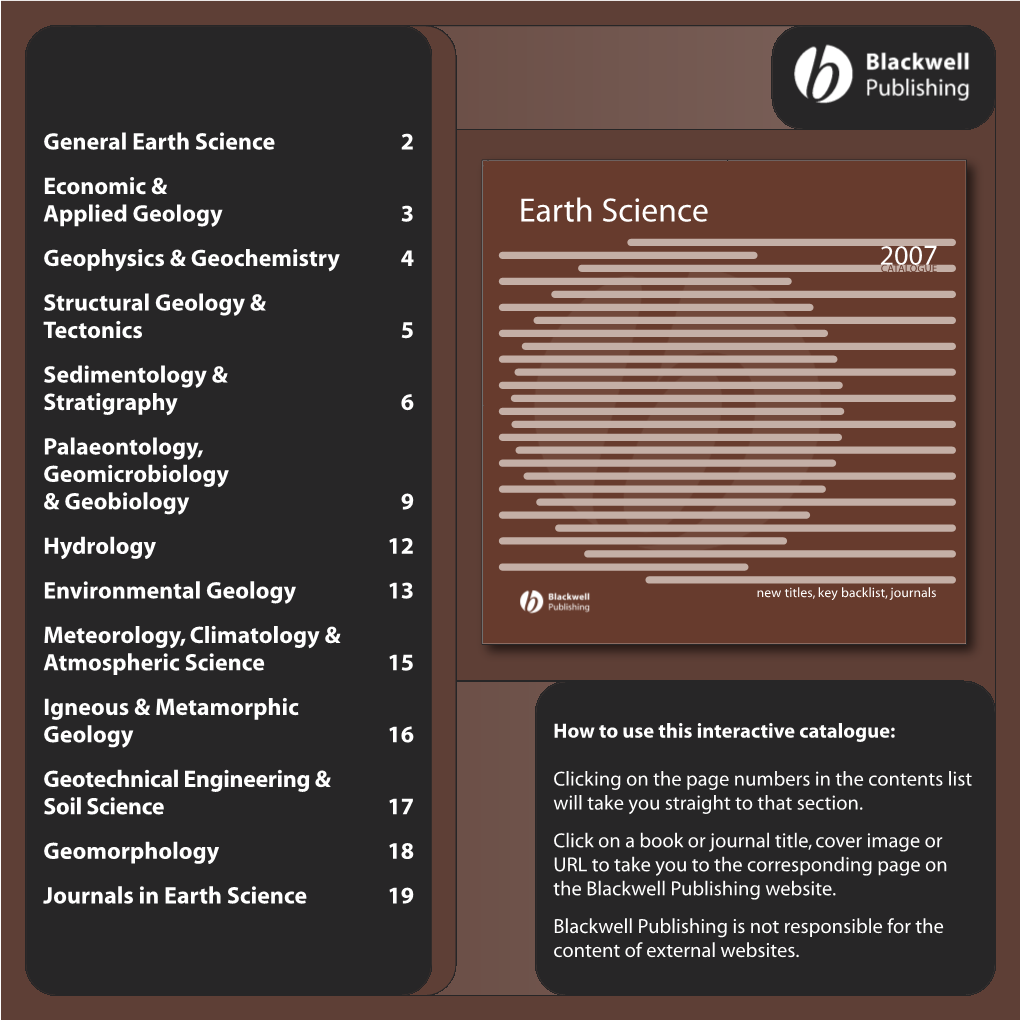 Earth Science Second Proof Stage:2006 Psychology Cat.Qxd.Qxd