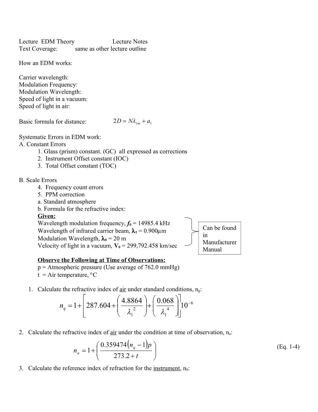 Lecture EDM Theory Lecture Notes