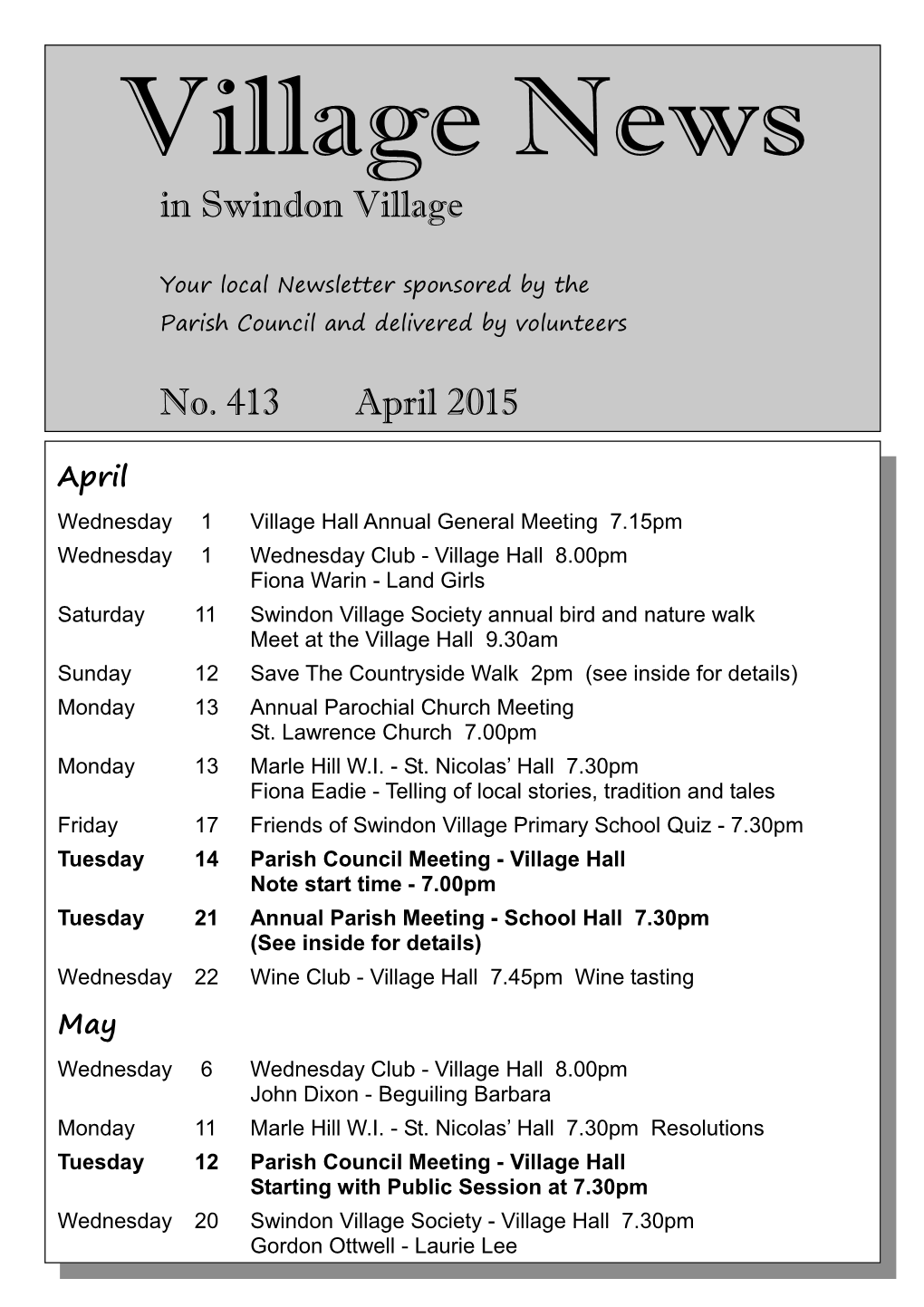 Village News April 2015