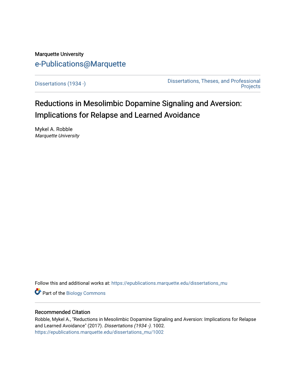 Reductions in Mesolimbic Dopamine Signaling and Aversion: Implications for Relapse and Learned Avoidance