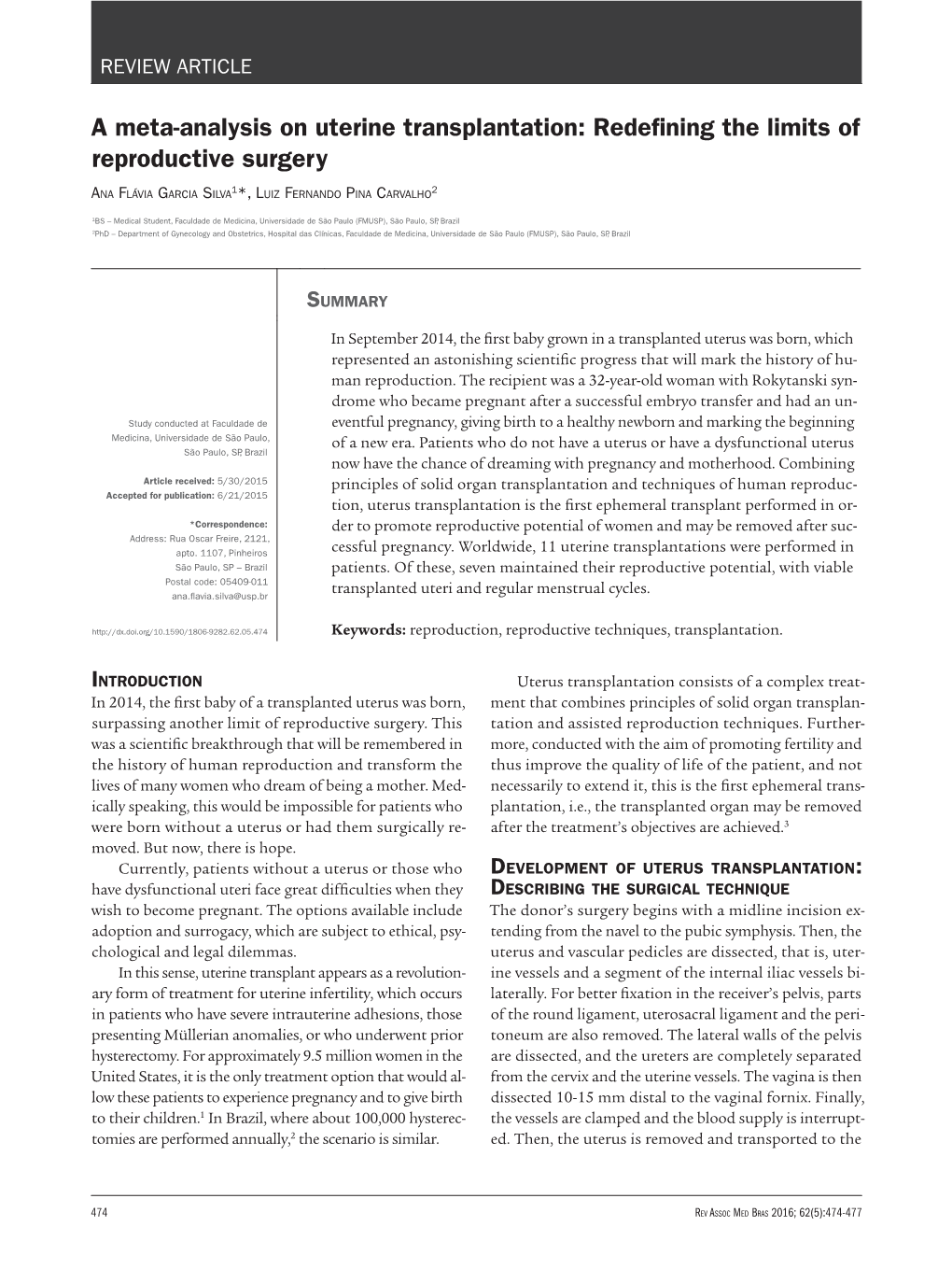 A Meta-Analysis on Uterine Transplantation: Redefining the Limits of Reproductive Surgery