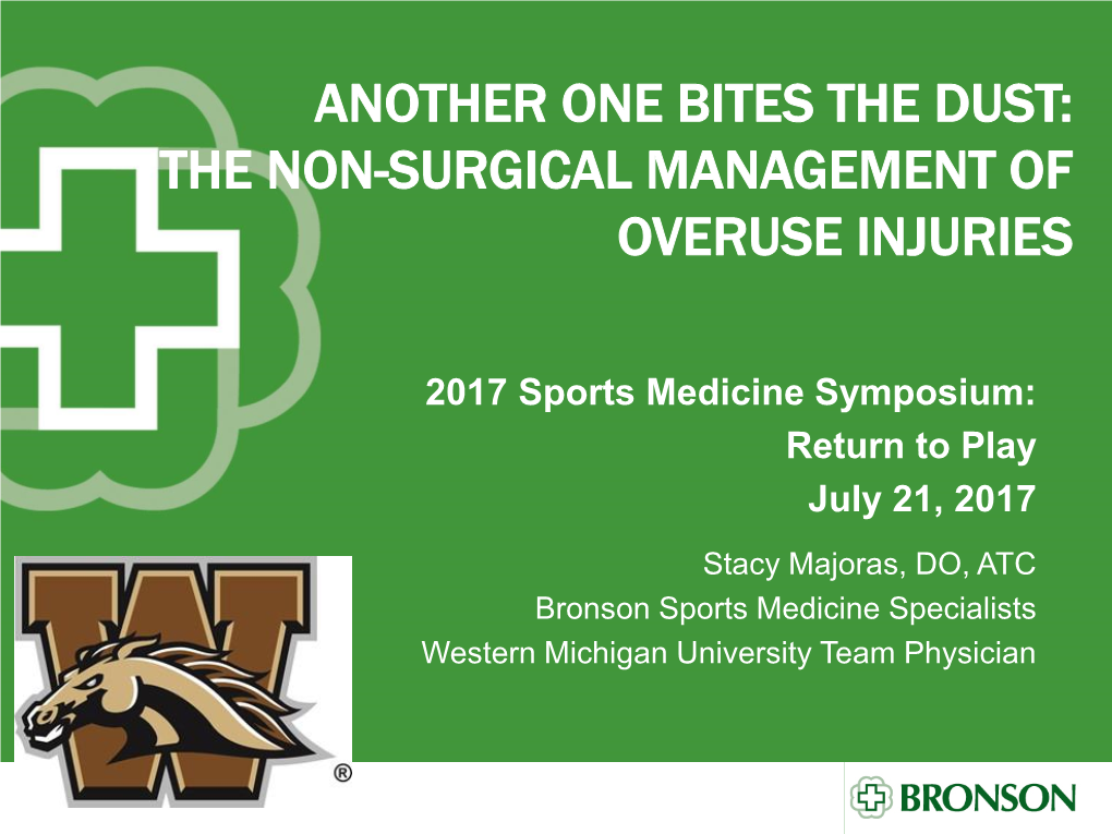 The Non-Surgical Management of Overuse Injuries