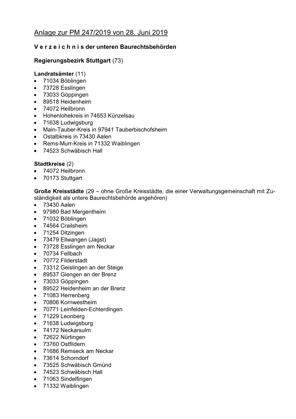 Anlage Zur PM 247/2019 Von 28. Juni 2019