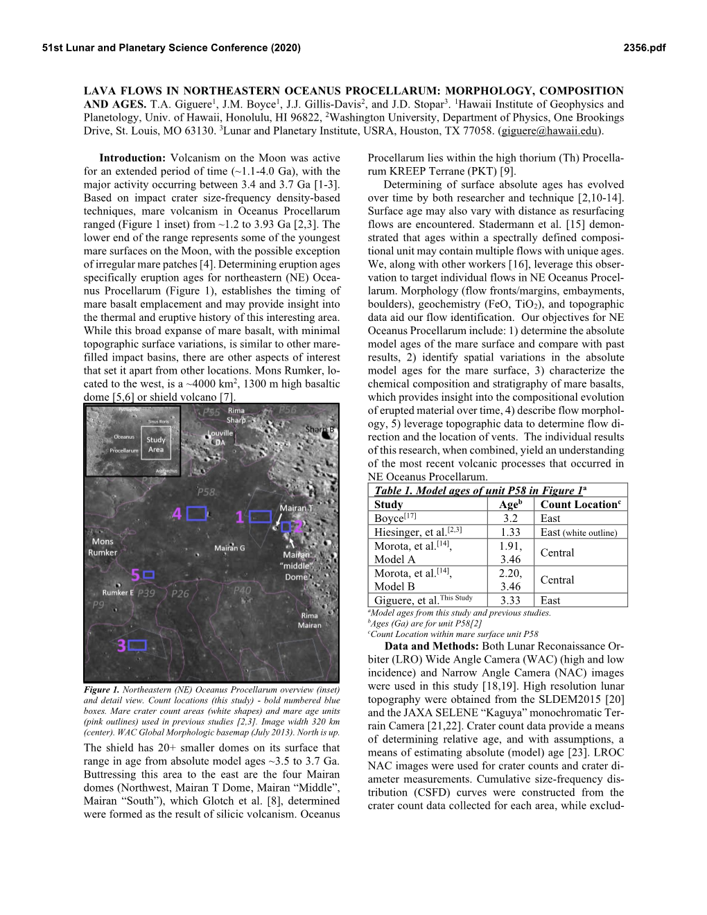 Lava Flows in Northeastern Oceanus Procellarum: Morphology, Composition and Ages