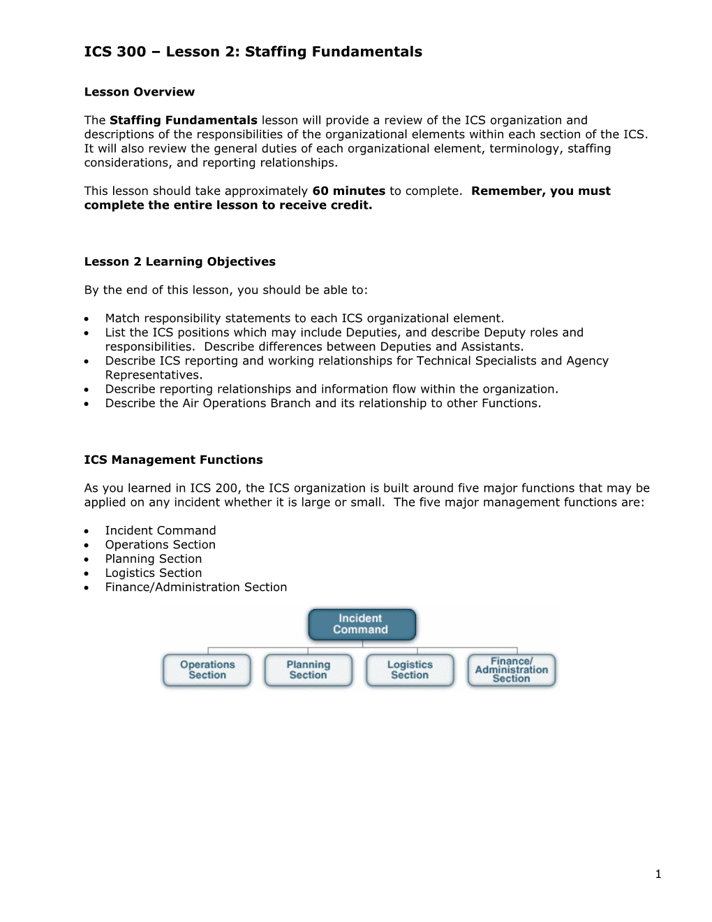 ICS 300 – Lesson 2: Staffing Fundamentals