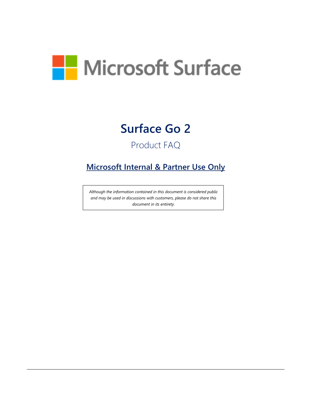 Surface Go 2 Product FAQ