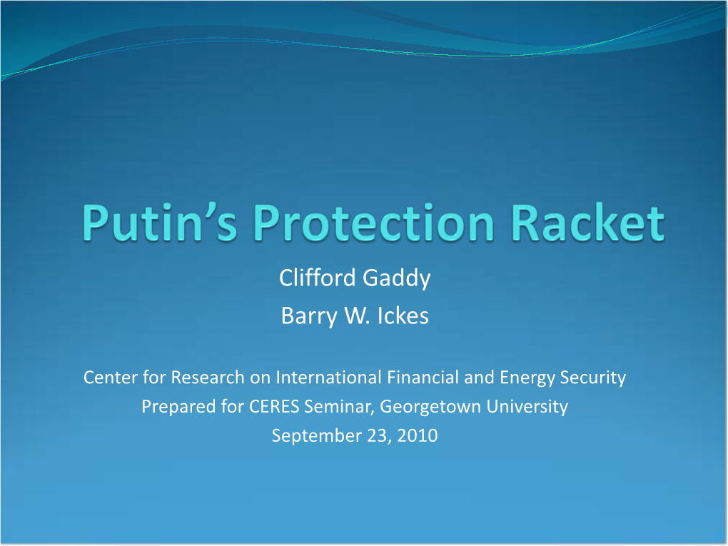 Putin's Protection Racket