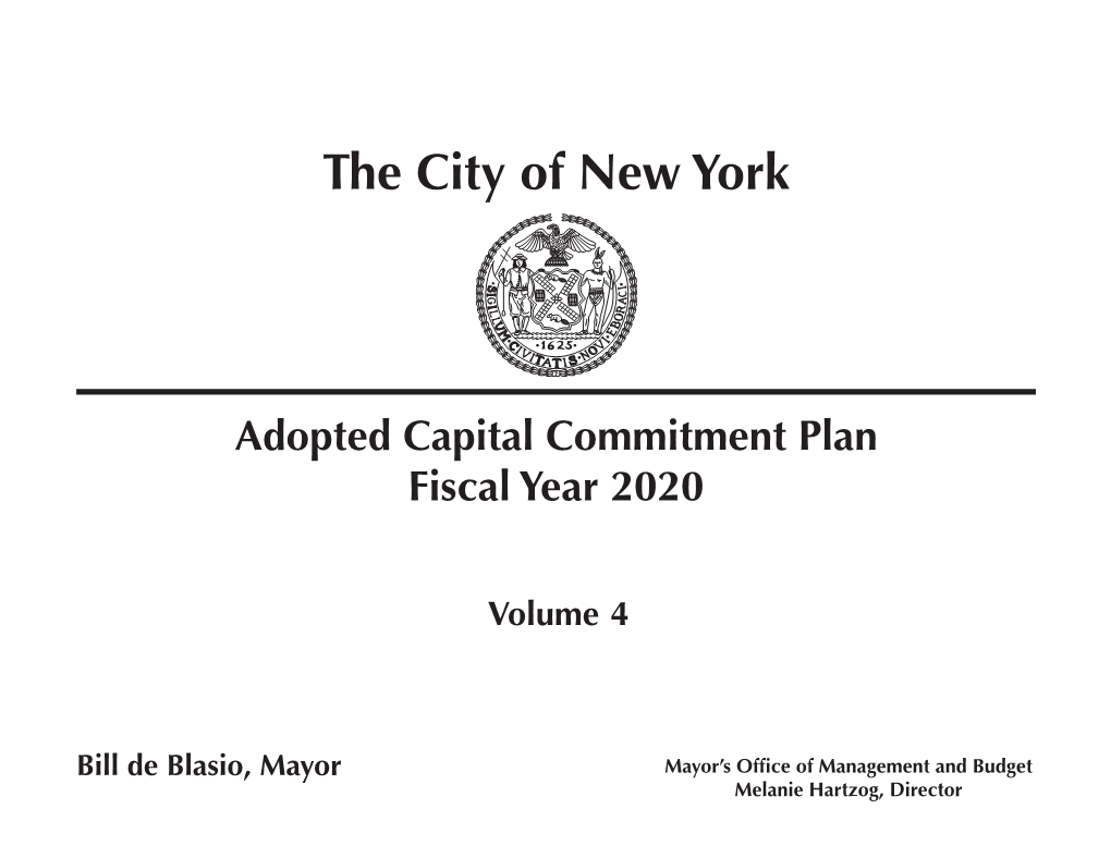 FY 2020 Adopted Capital Commitment Plan