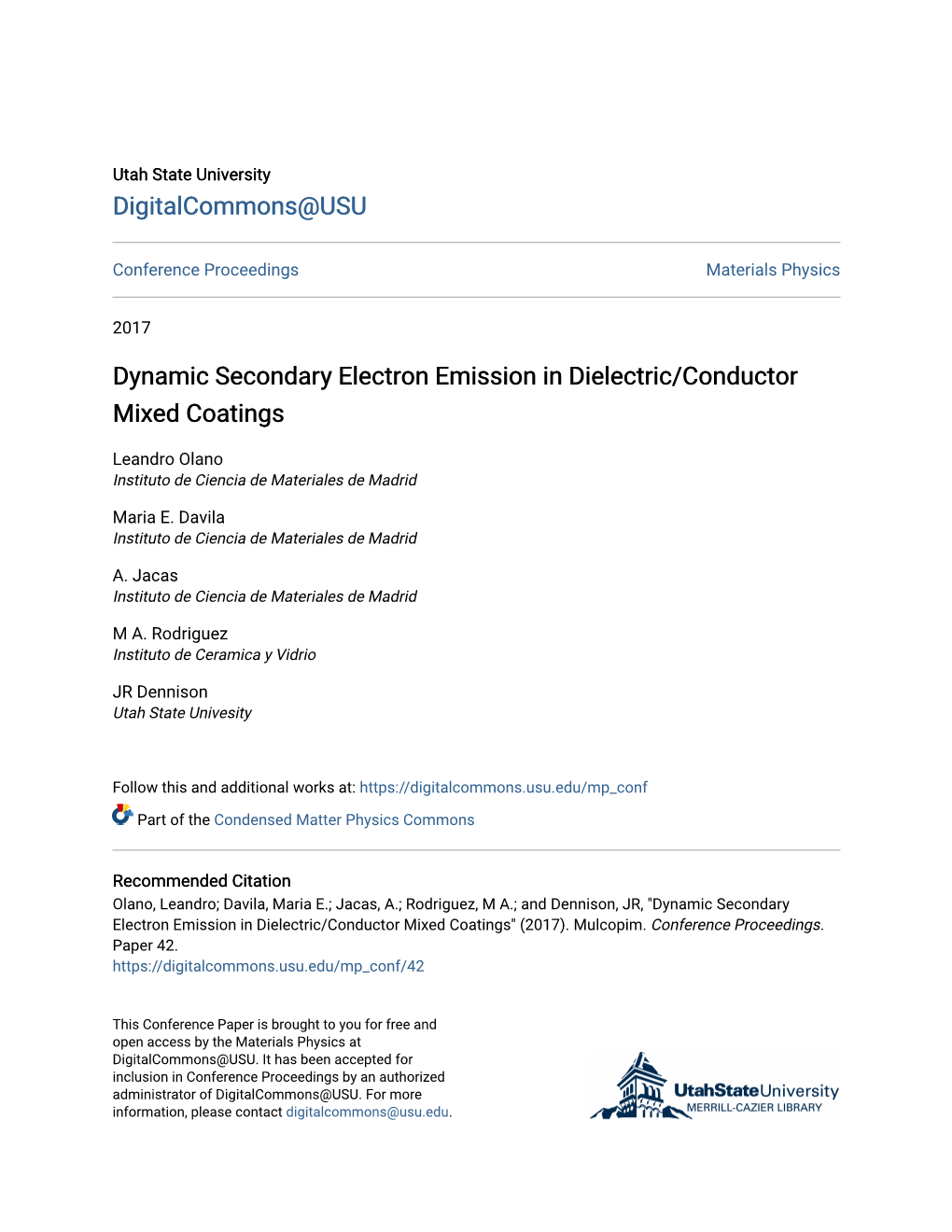 Dynamic Secondary Electron Emission in Dielectric/Conductor Mixed Coatings