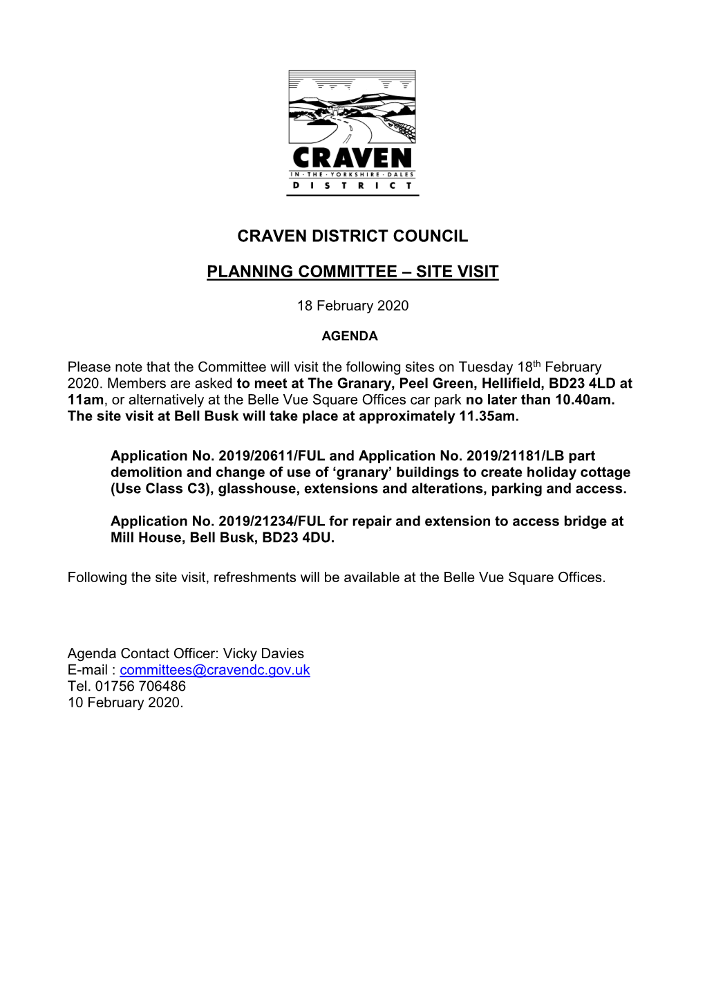 Craven District Council Planning Committee – Site Visit