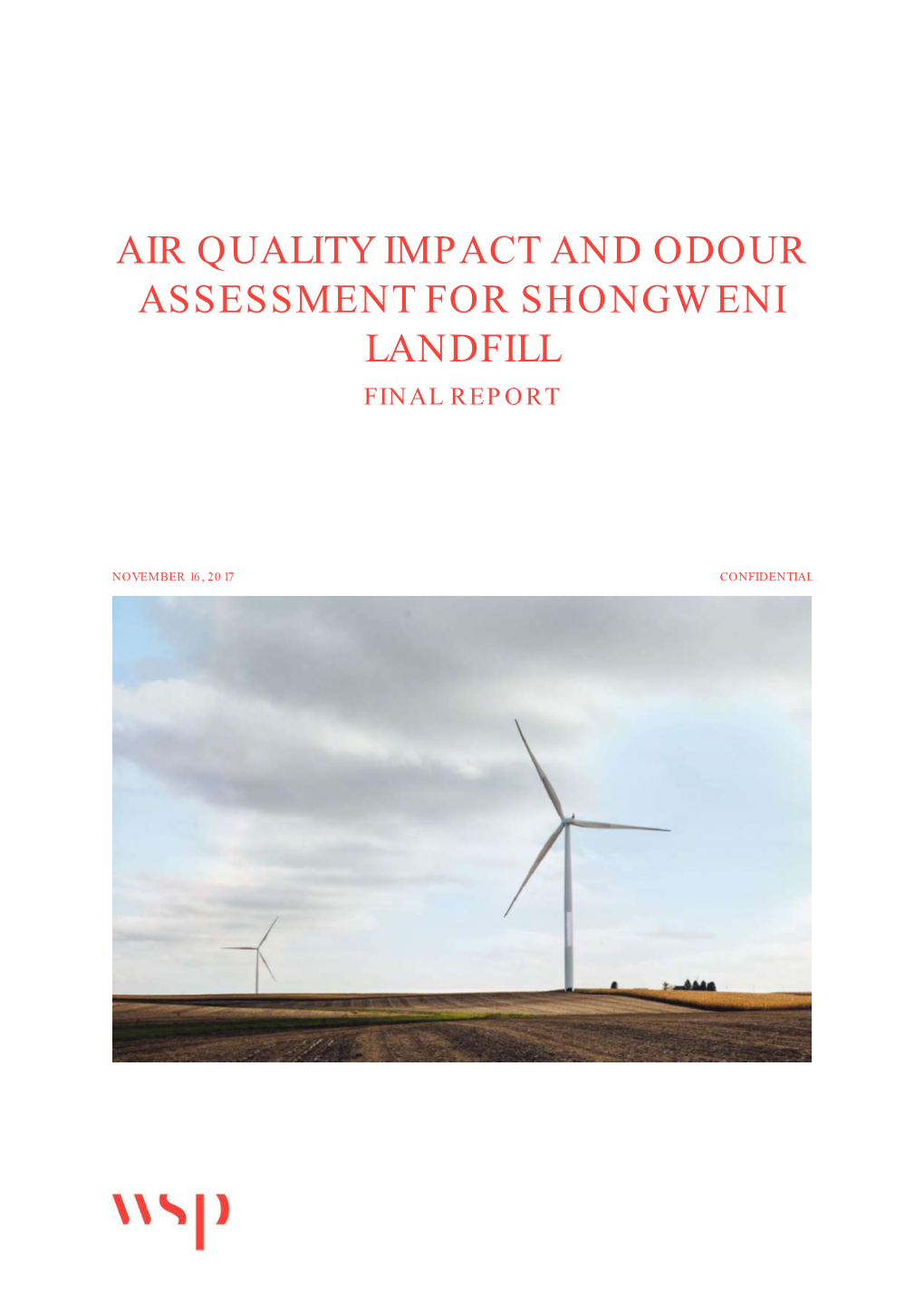 Air Quality Impact and Odour Assessment for Shongweni Landfill Final Report