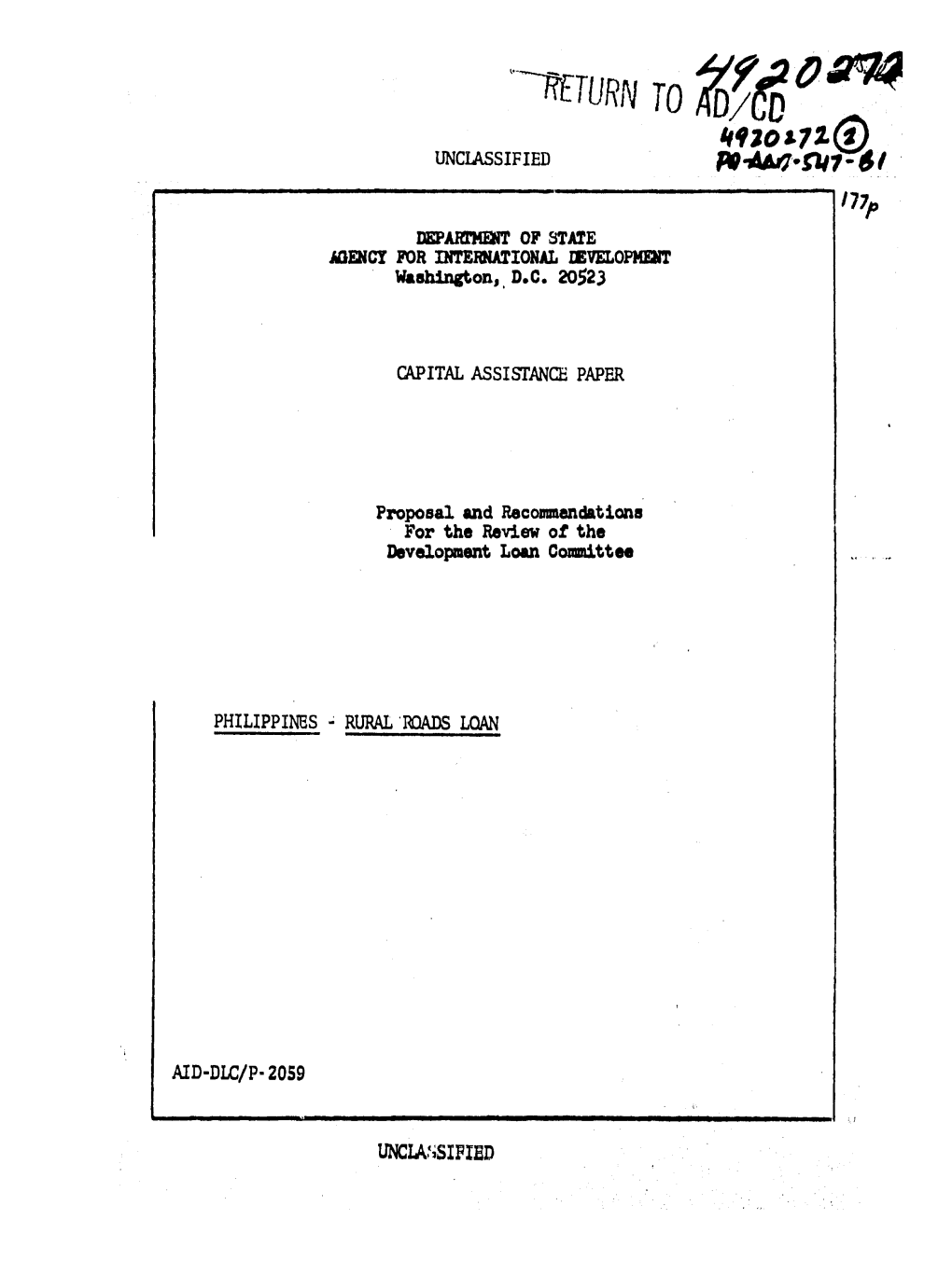 '"T{Fturn to Lo~Fo () Sfj'14 Iffjoj.11 (J) Unclassified PI-MQ· T111- ." I