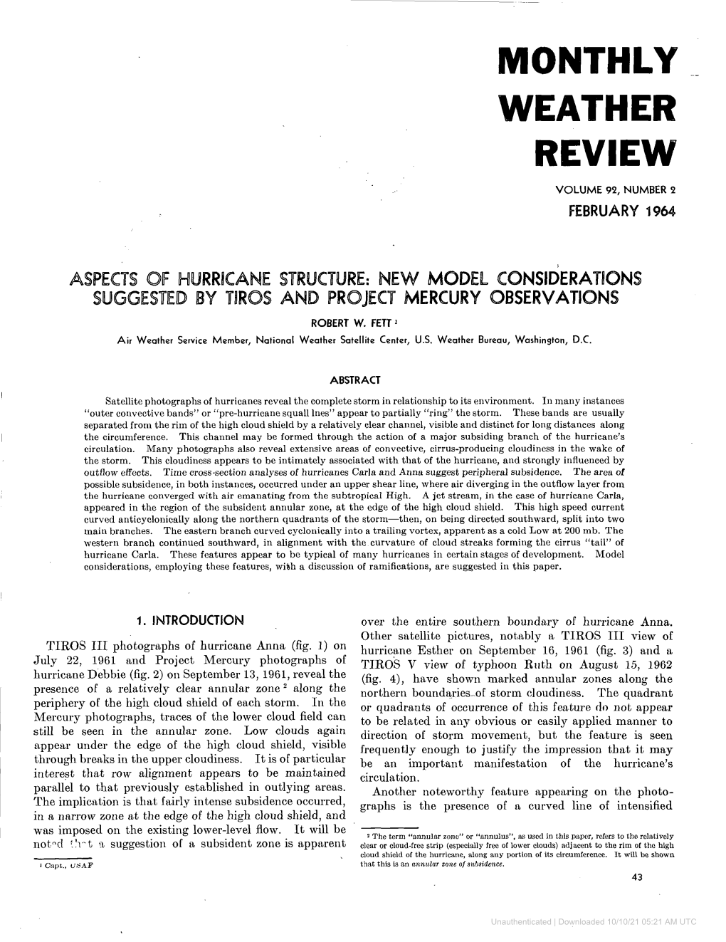 Aspects of Hurricane Structure: New Model