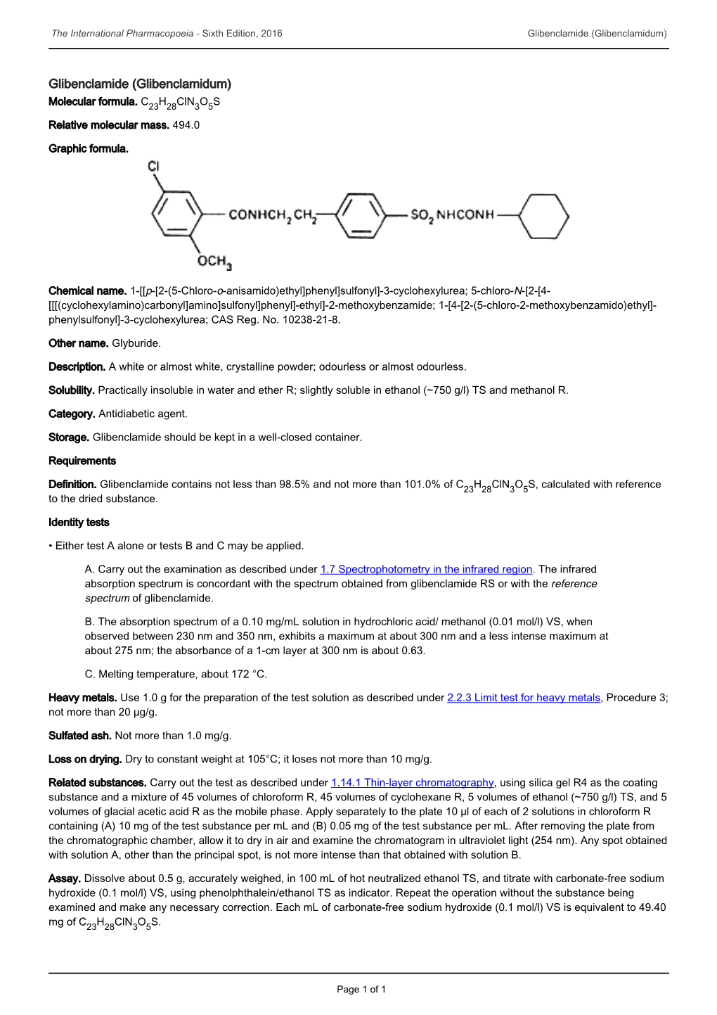 Glibenclamide (Glibenclamidum)