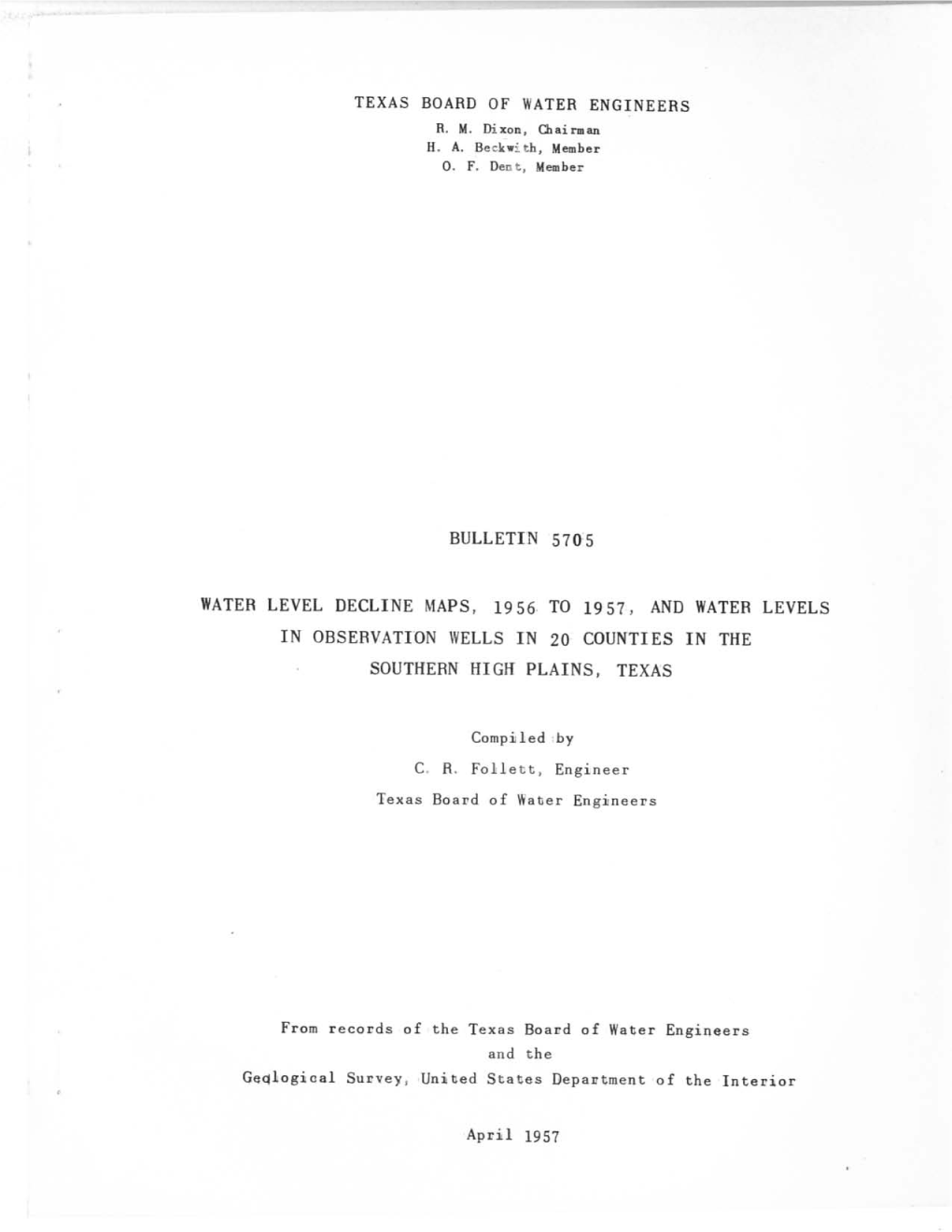 Water Level Decline Maps, 1956 To