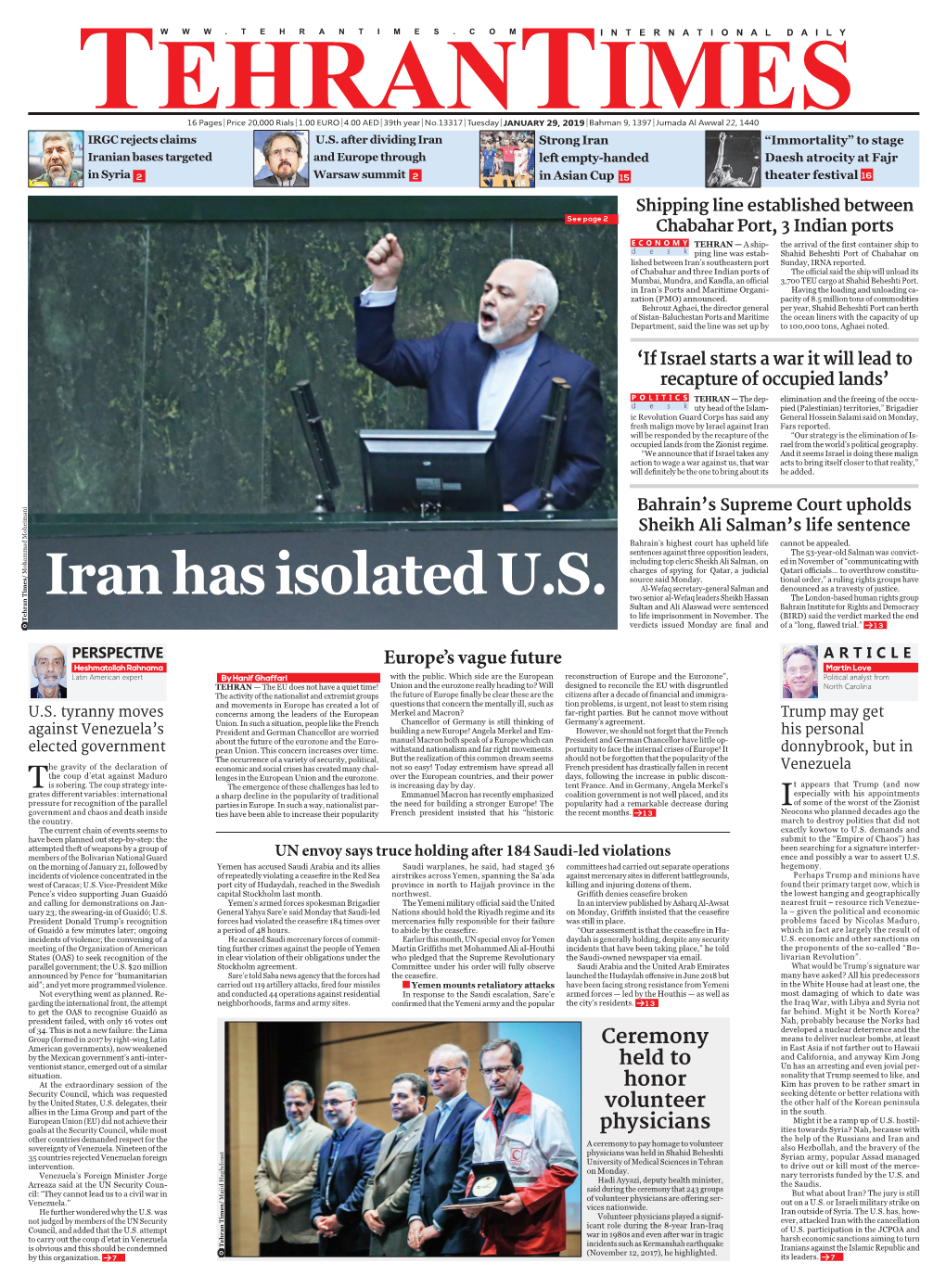 Iran Has Isolated U.S