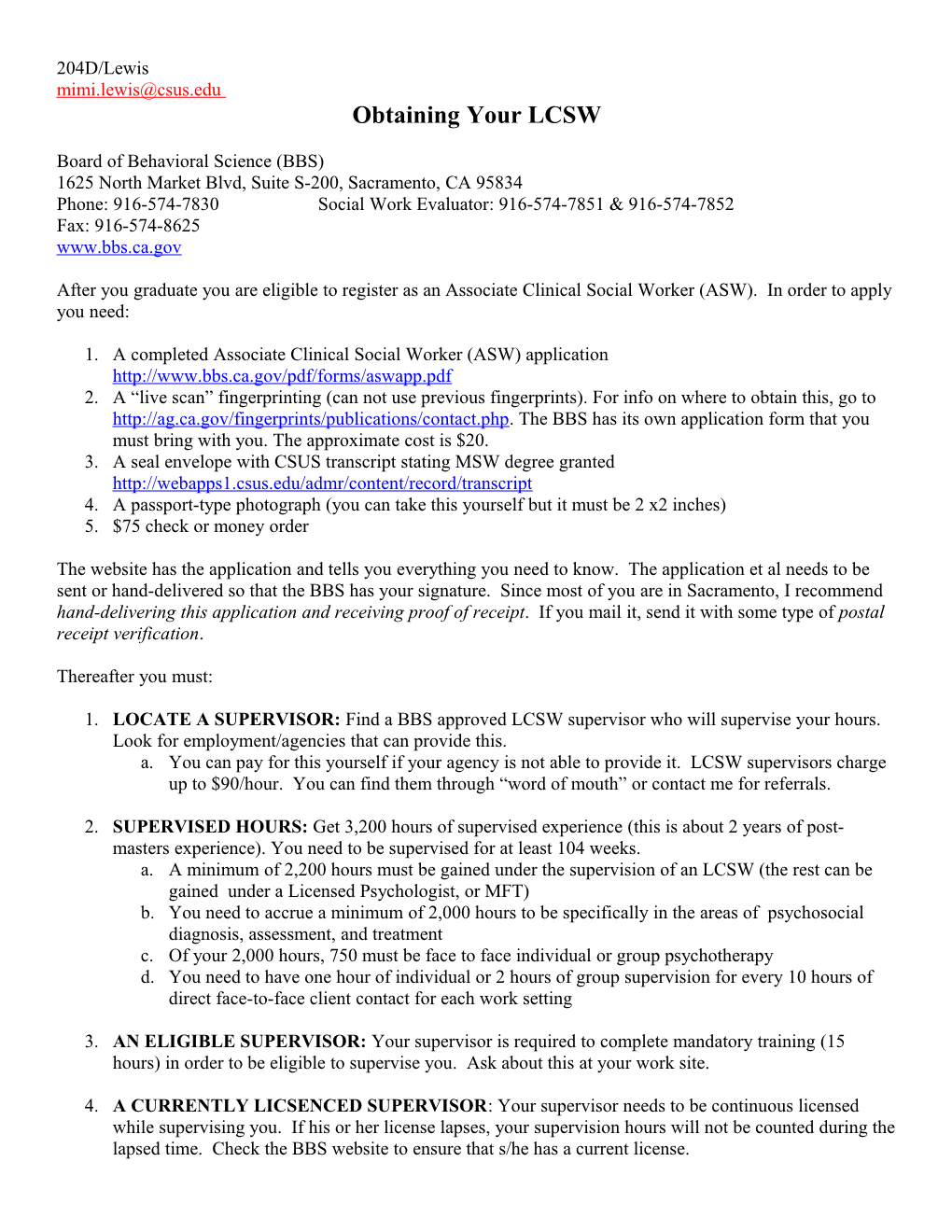 Obtaining an Lcsw