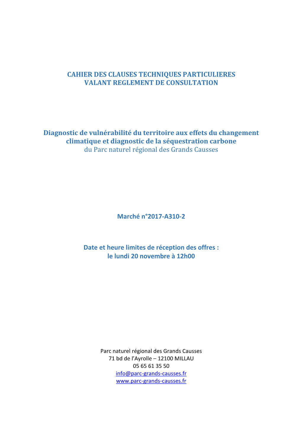 Cahier Des Clauses Techniques Particulieres Valant Reglement De Consultation