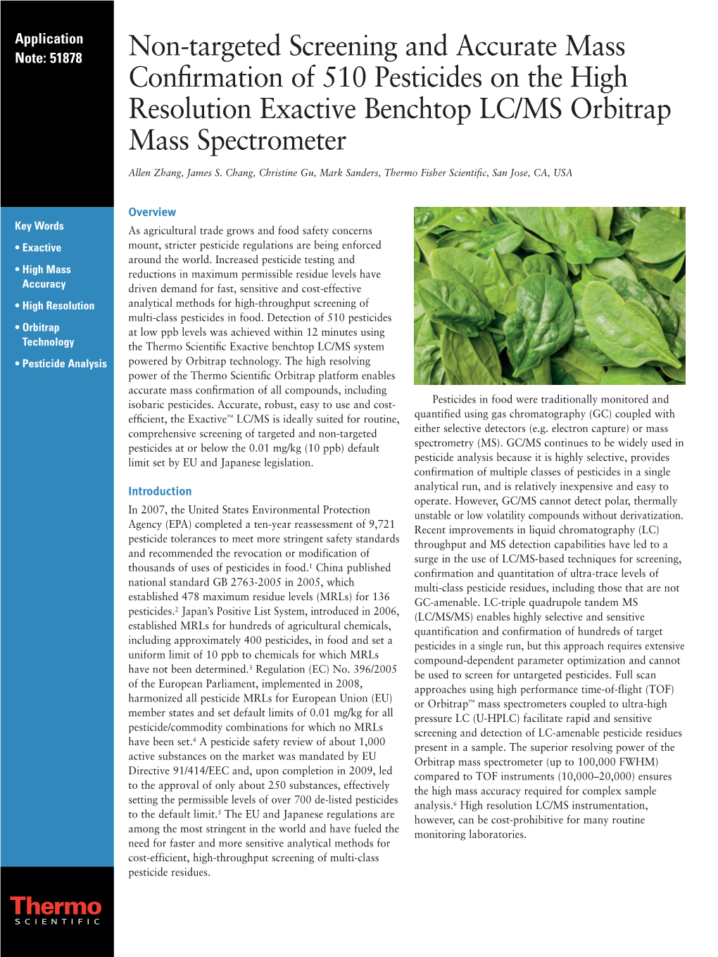 Non-Targeted Screening and Accurate Mass Confirmation of 510