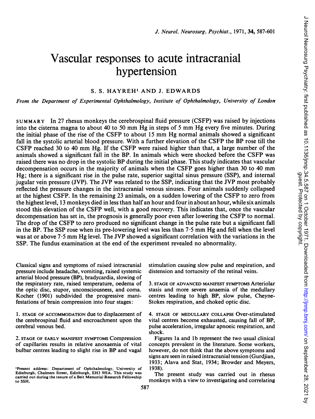 Vascular Responses to Acute Intracranial Hypertension