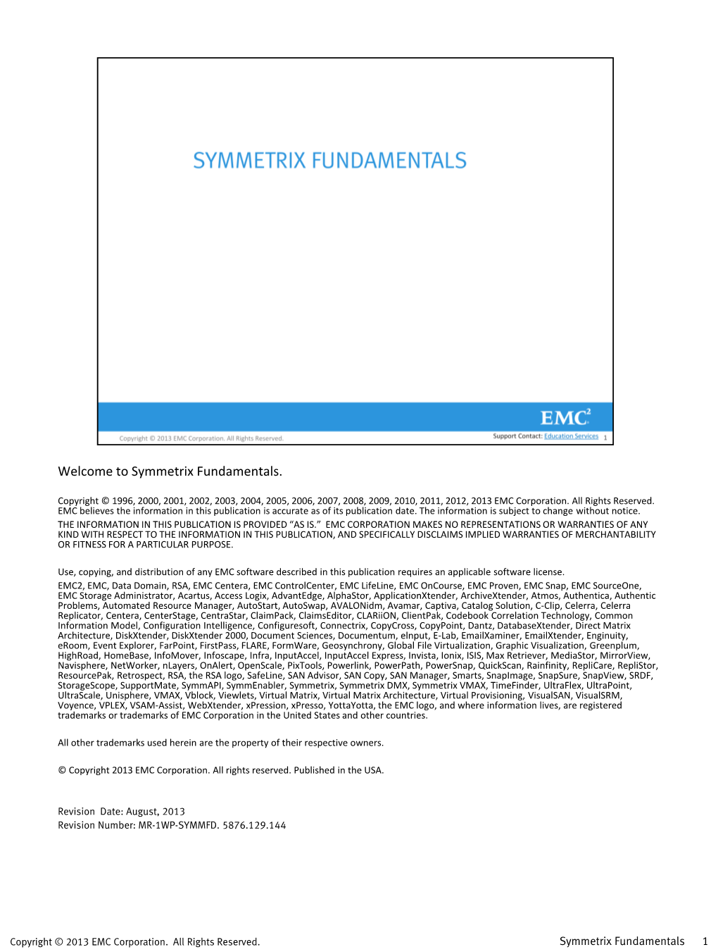 Symmetrix Fundamentals