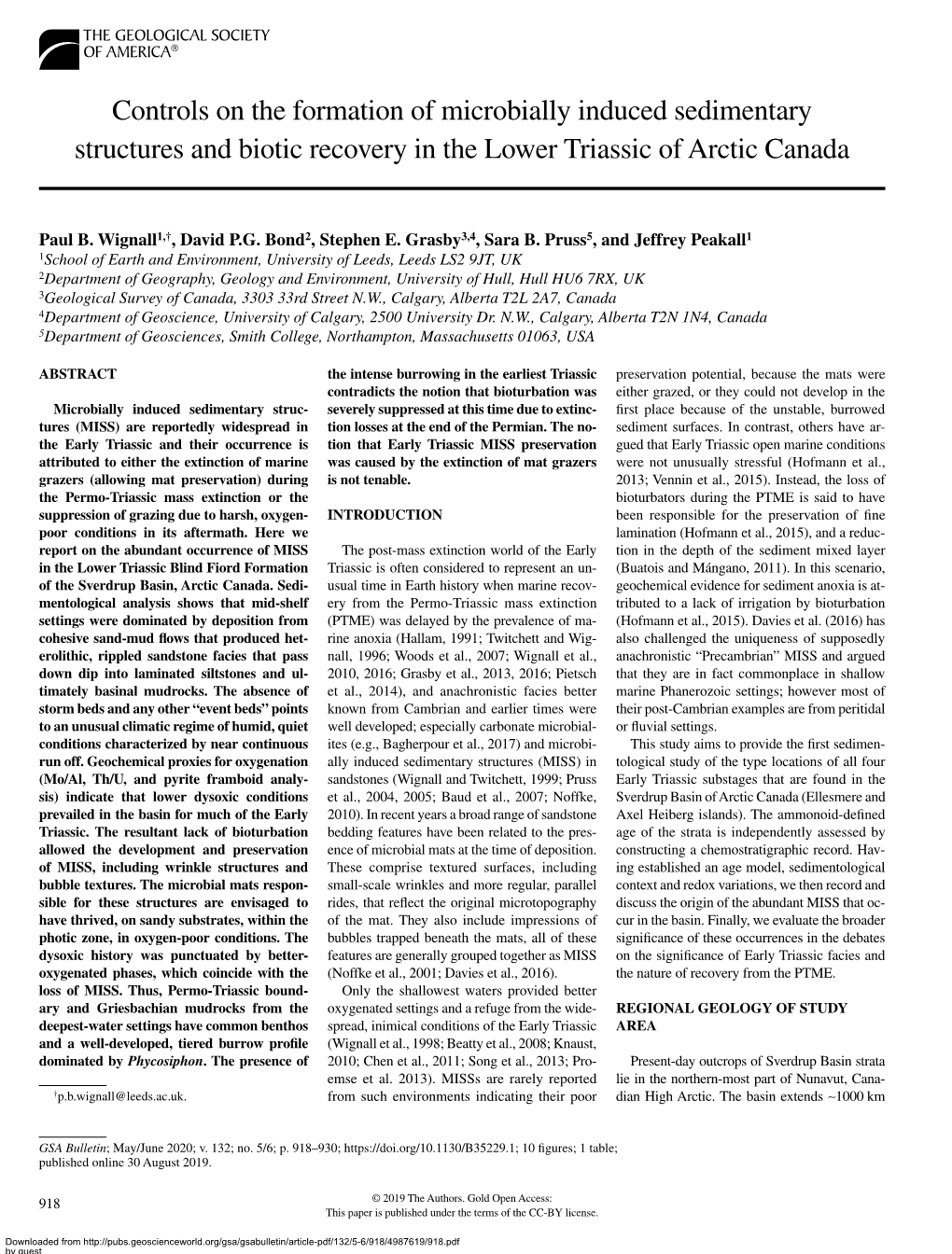 Controls on the Formation of Microbially Induced Sedimentary Structures and Biotic Recovery in the Lower Triassic of Arctic Canada