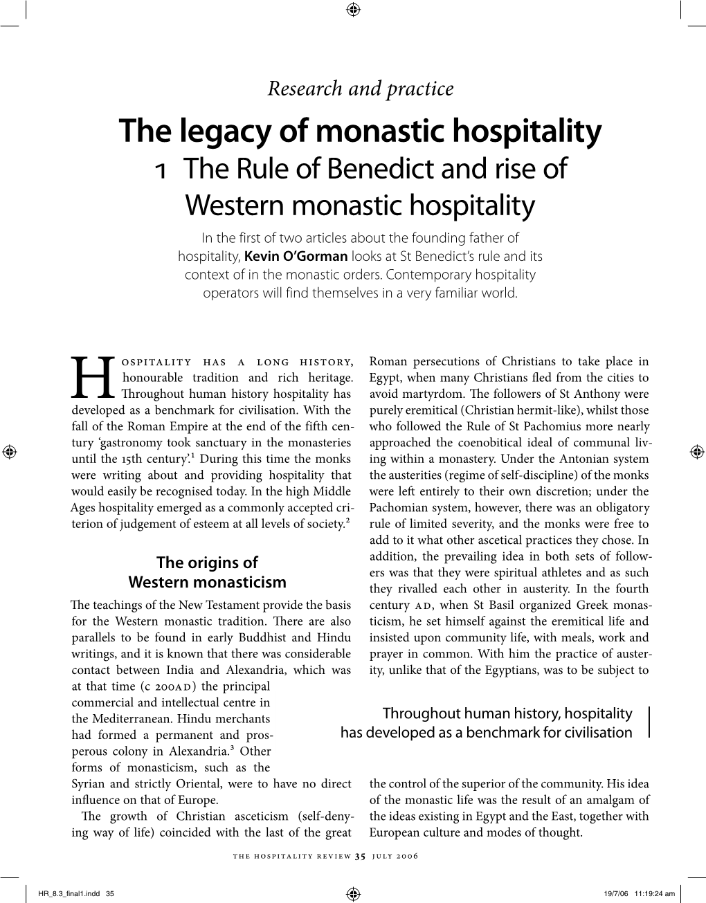 The Legacy of Monastic Hospitality