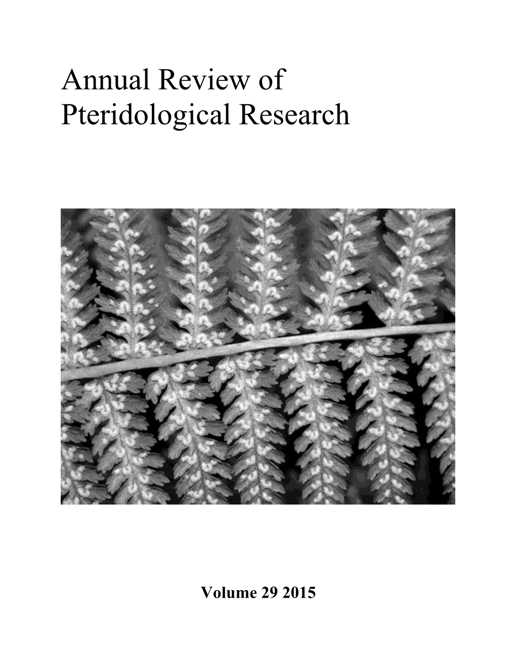 Annual Review of Pteridological Research