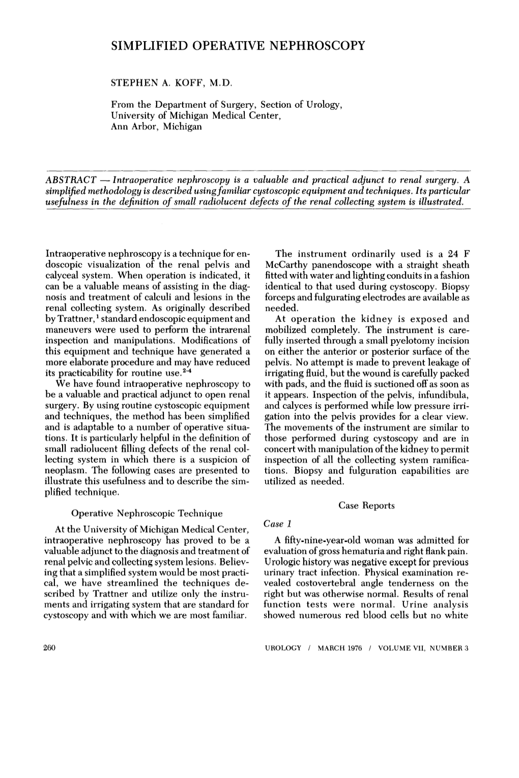 Simplified Operative Nephroscopy