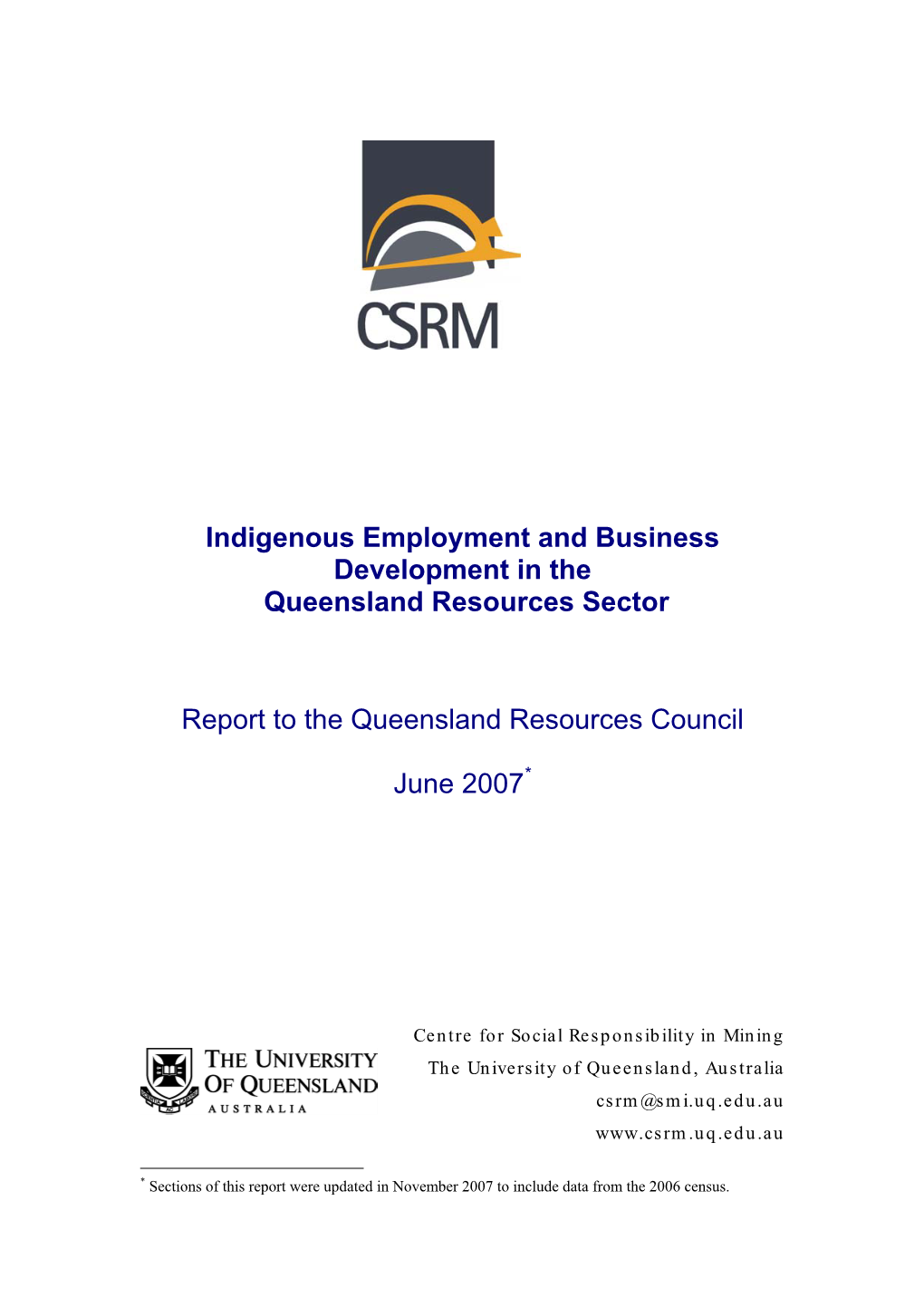 Indigenous Employment and Business Development in the Queensland Resources Sector