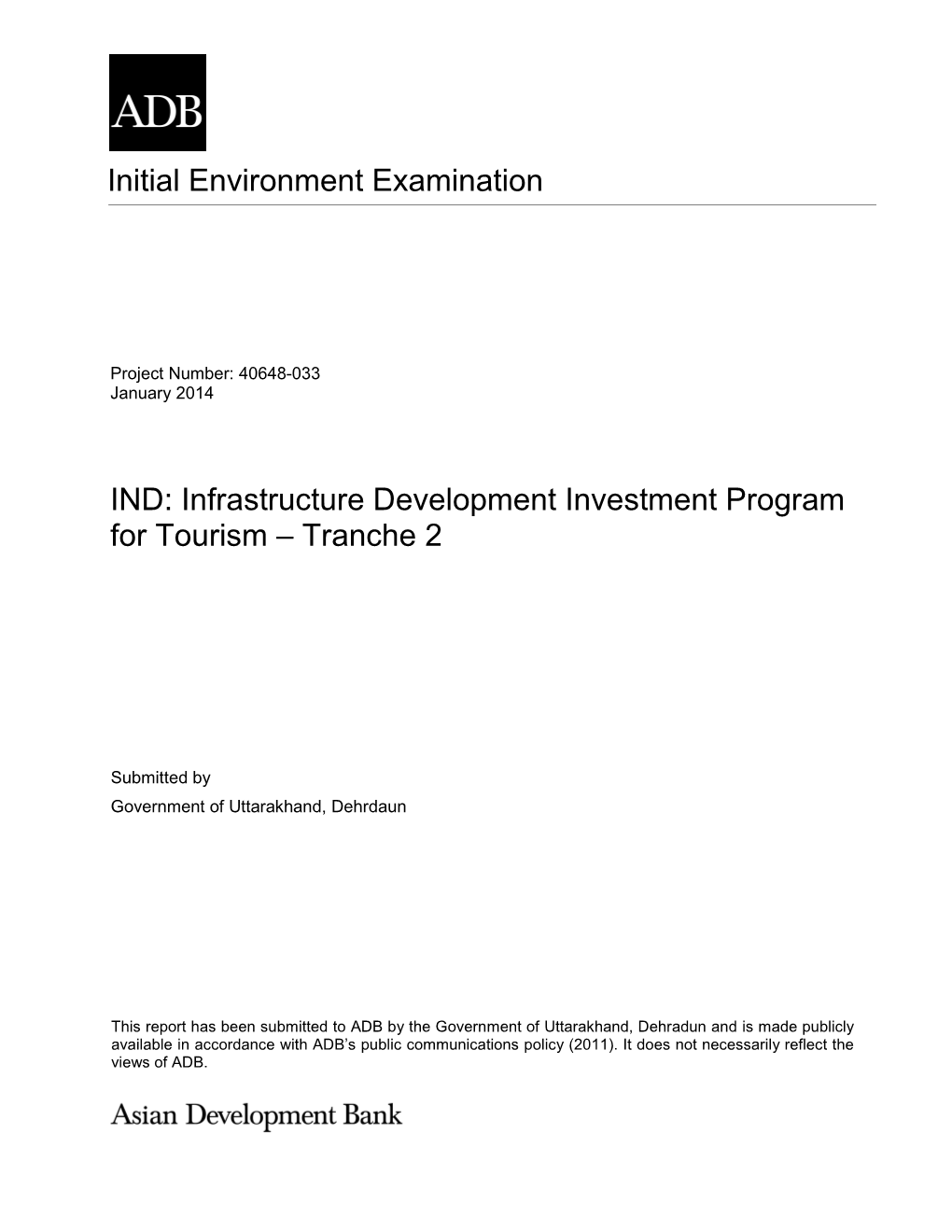 40648-033: Infrastructure Development Investment Program