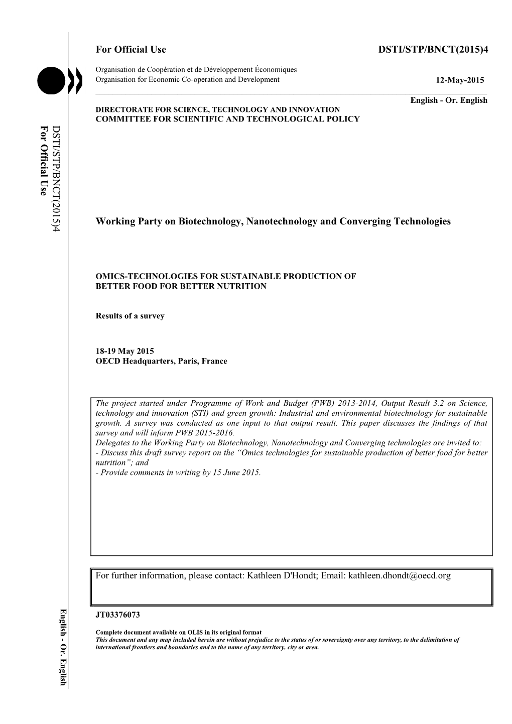 Omics-Technologies for Sustainable Production of Better Food for Better Nutrition