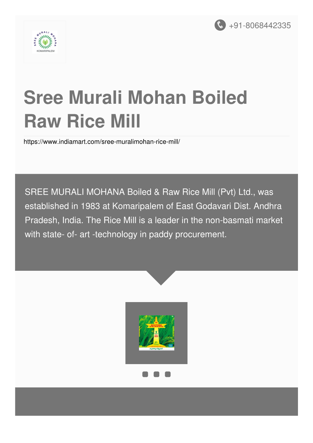 Sree Murali Mohan Boiled Raw Rice Mill
