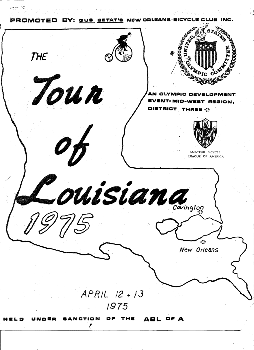 Tour De Louisiane Race Bible, 1975