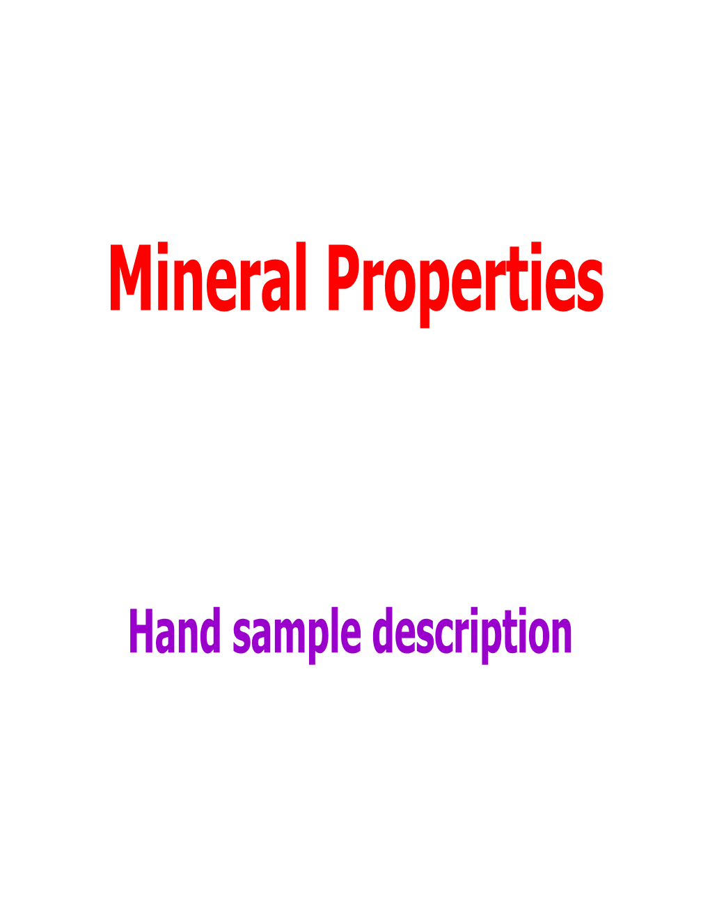 Mineral Properties