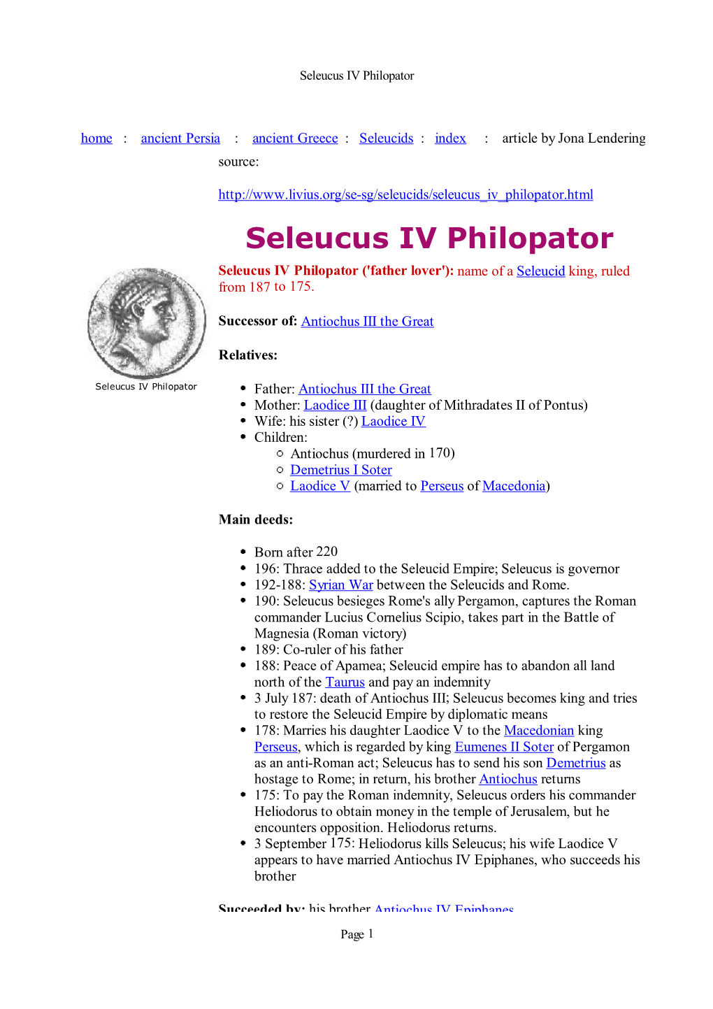 Seleucus IV Philopator